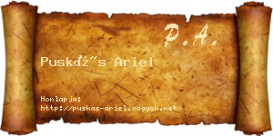 Puskás Ariel névjegykártya